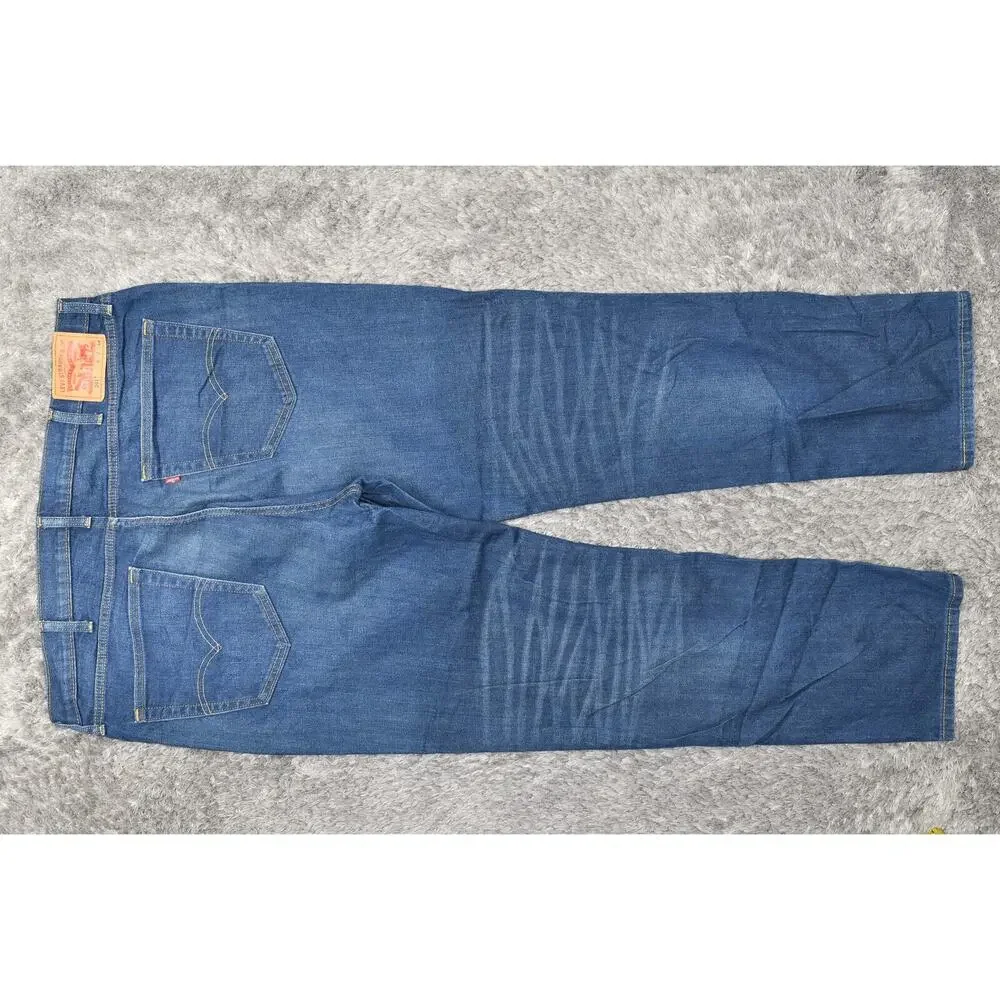 Levi's Men's Blue 541 Athletic Straight Jeans 42x34 Zip Solid Cotton Blend